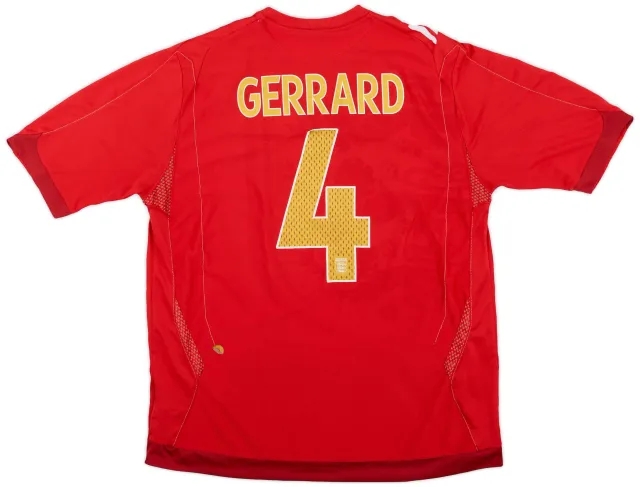 Umbro 2006-08 England Away Shirt Gerrard #4 - 5/10 - (XL)