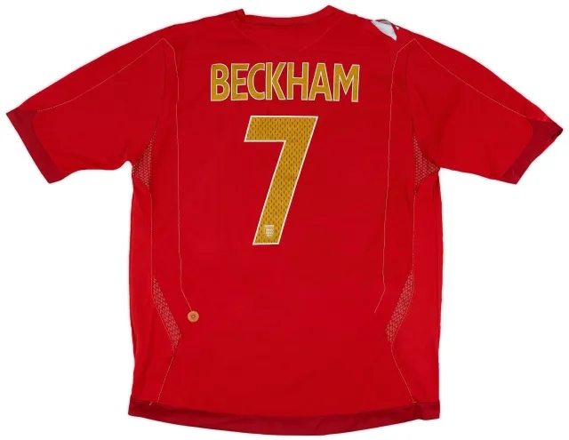 Umbro 2006-08 England Away Shirt Beckham #7 - 7/10 - (L)