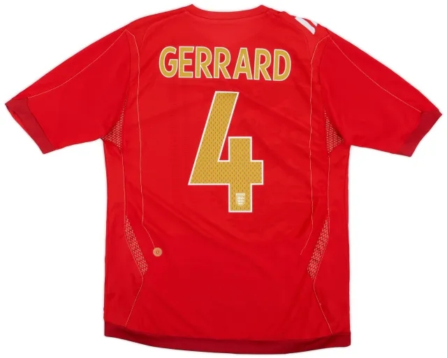 Umbro 2006-08 England Away Shirt Gerrard #4 - 6/10 - (M)