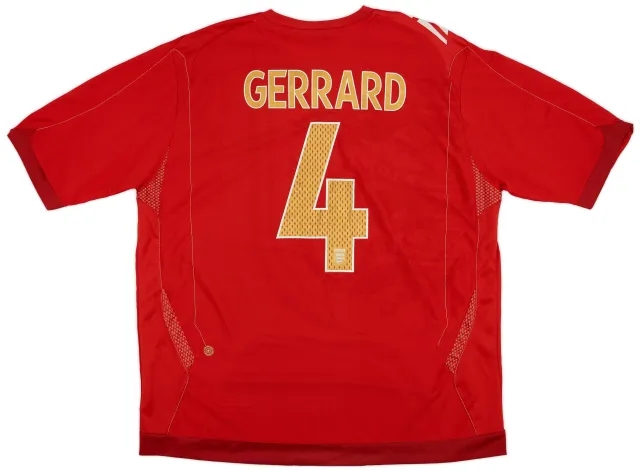 Umbro 2006-08 England Away Shirt Gerrard #4 - 10/10 - (XXL)
