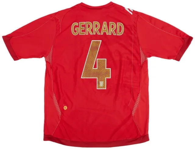 Umbro 2006-08 England Away Shirt Gerrard #4 - 7/10 - (L)