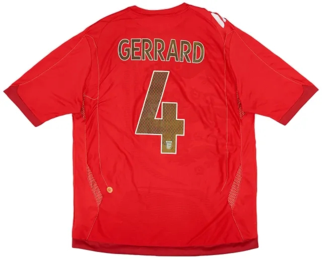Umbro 2006-08 England Away Shirt Gerrard #4 - 6/10 - (XL)