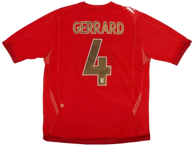Umbro 2006-08 England Away Shirt Gerrard #4 - 5/10 - (XL)