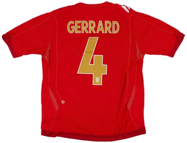 Umbro 2006-08 England Away Shirt Gerrard #4 - 7/10 - (XL)