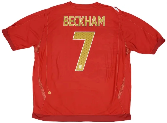 Umbro 2006-08 England Away Shirt Beckham #7 - 6/10 - (3XL)