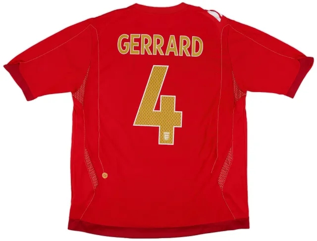 Umbro 2006-08 England Away Shirt Gerrard #4 - 6/10 - (XL)