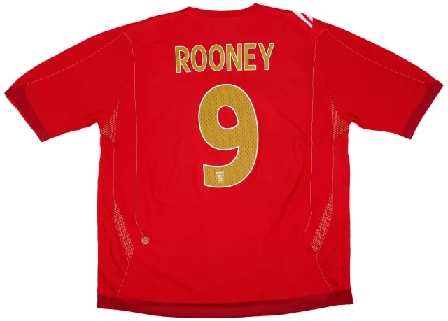 Umbro 2006-08 England Away Shirt Rooney #9 - 7/10 - (XXL)