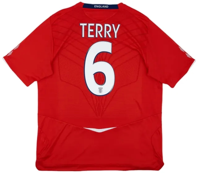 Umbro 2008-10 England Away Shirt Terry #6 - 8/10 - (XL)