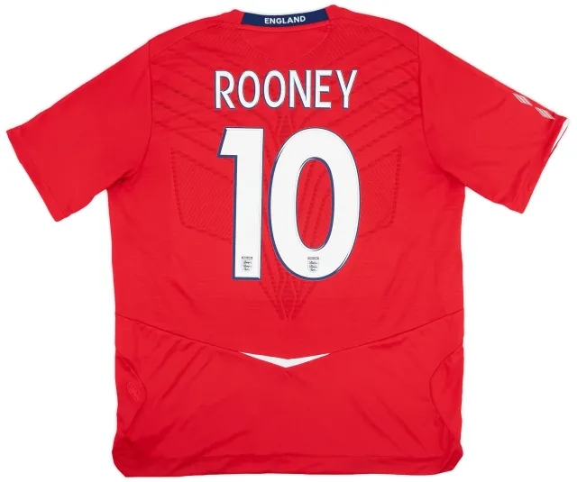 Umbro 2008-10 England Away Shirt Rooney #10 - 8/10 - (XL)
