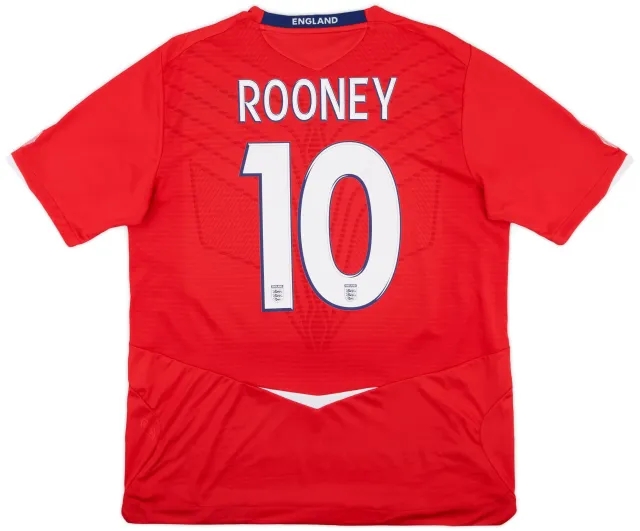 Umbro 2008-10 England Away Shirt Rooney #10 - 7/10 - (XL)