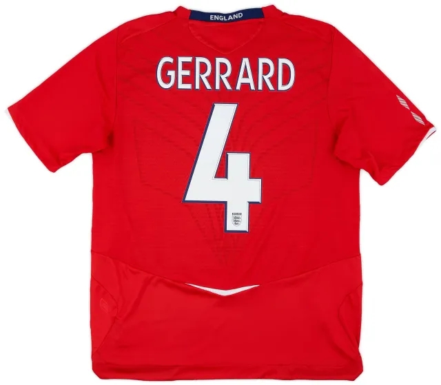 Umbro 2008-10 England Away Shirt Gerrard #4 - 9/10 - (L)