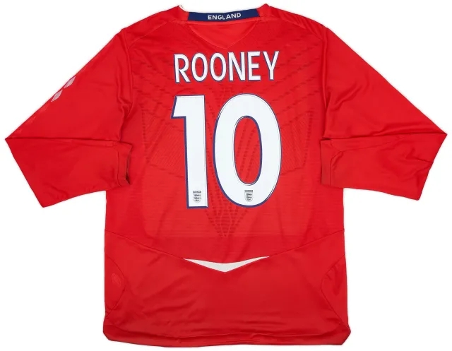 Umbro 2008-10 England Away L/S Shirt Rooney #10 - 6/10 - (L)