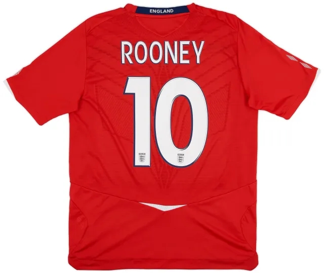 Umbro 2008-10 England Away Shirt Rooney #10 - 8/10 - (L)
