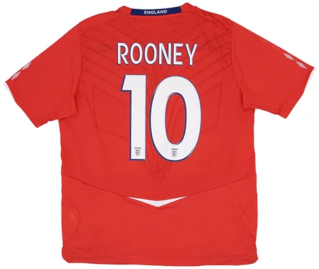 Umbro 2008-10 England Away Shirt Rooney #10 - 8/10 - (XL)