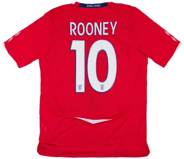 Umbro 2008-10 England Away Shirt Rooney #9 - 7/10 - (L)