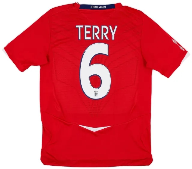 Umbro 2008-10 England Away Shirt Terry #6 - 7/10 - (M)