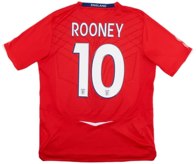 Umbro 2008-10 England Away Shirt Rooney #10 - 8/10 - (L)