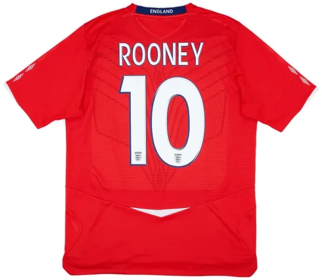Umbro 2008-10 England Away Shirt Rooney #10 - 8/10 - (L)