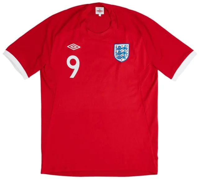 Umbro 2010-11 England Away Shirt #9 - 5/10 - (L)
