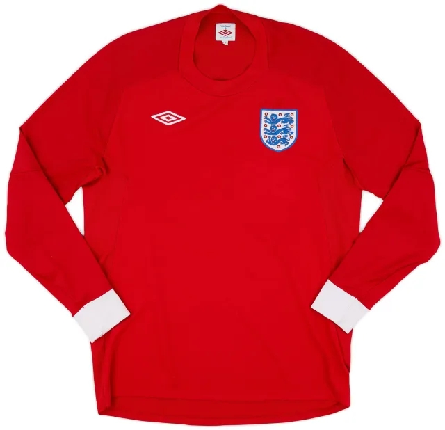 Umbro 2010-11 England 'Poland/Ukraine 2012' Away L/S Shirt - 9/10 - (L)