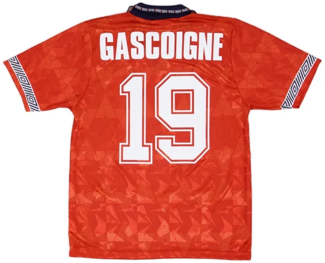 Umbro 1990-93 England Away Shirt Gascoigne #19 - 9/10 - (S)