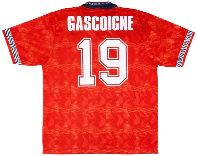 Umbro 1990-93 England Away Shirt Gascoigne #19 - 9/10 - (XL)