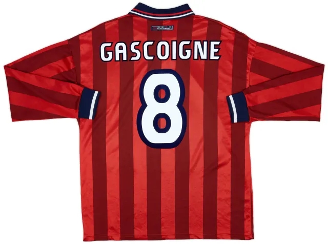 Umbro 1997-99 England Away L/S Shirt Gascoigne #8 - 8/10 - (XL)