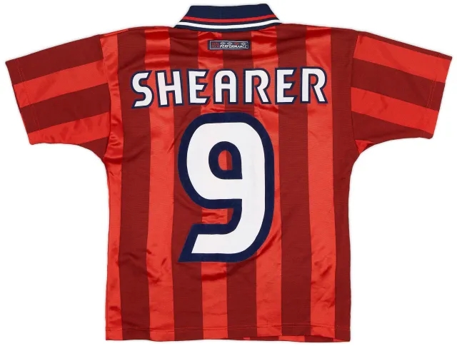 Umbro 1997-99 England Away Shirt Shearer #9 - 8/10 - (S.Boys)
