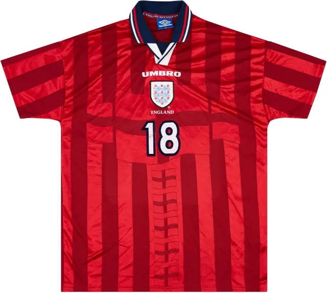 Umbro 1997 England Match Issue Le Tournoi Away Shirt Butt #18