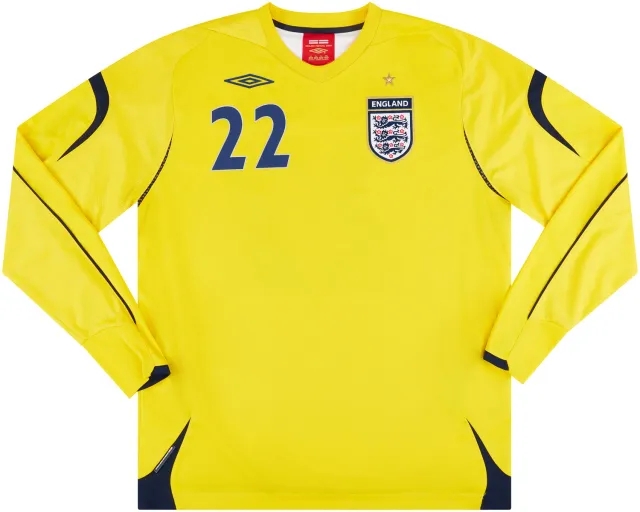 Umbro 2007 England U-21 Match Issue GK Shirt Alnwick #22