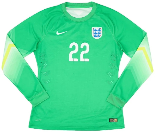 Nike 2014-15 England Player Issue GK Home Shirt #22 - 9/10 - (L)