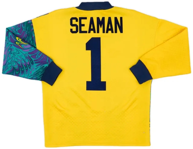 Umbro 1995-96 England GK Shirt Seaman #1 - 8/10 - (Y)