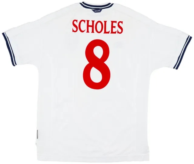 Umbro 1999-01 England Home Shirt Scholes #8 - 6/10 - (XL)