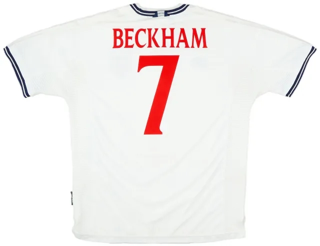 Umbro 1999-01 England Home Shirt Beckham #7 - 5/10 - (XL)