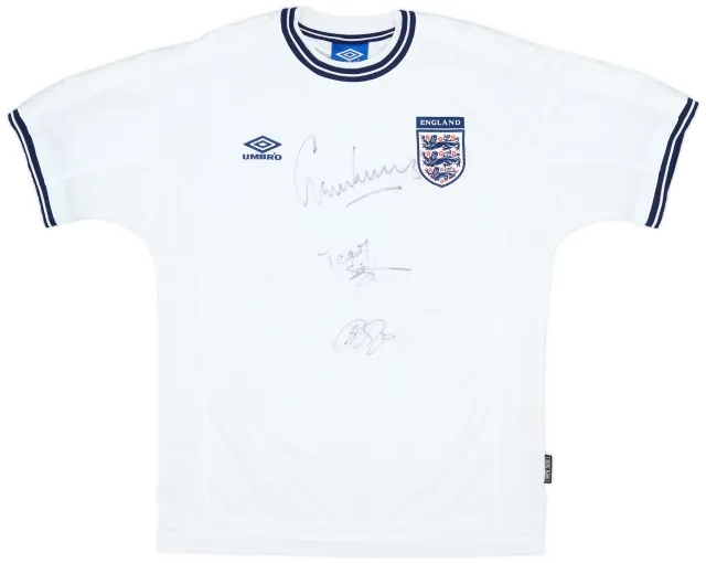 Umbro 1999-01 England Signed Home Shirt - 9/10 - (L)