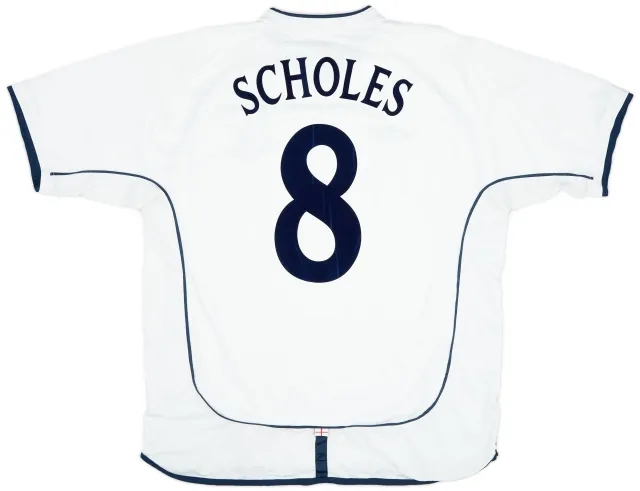 Umbro 2001-03 England Home Shirt Scholes #8 - 8/10 - (XL)