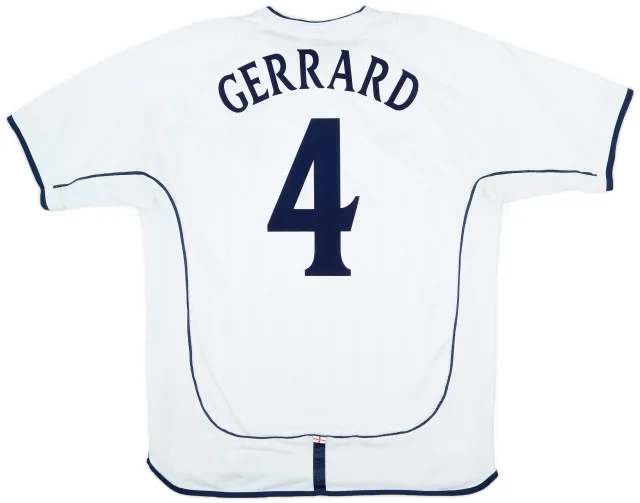 Umbro 2001-03 England Home Shirt Gerrard #4 - 5/10 - (XL)