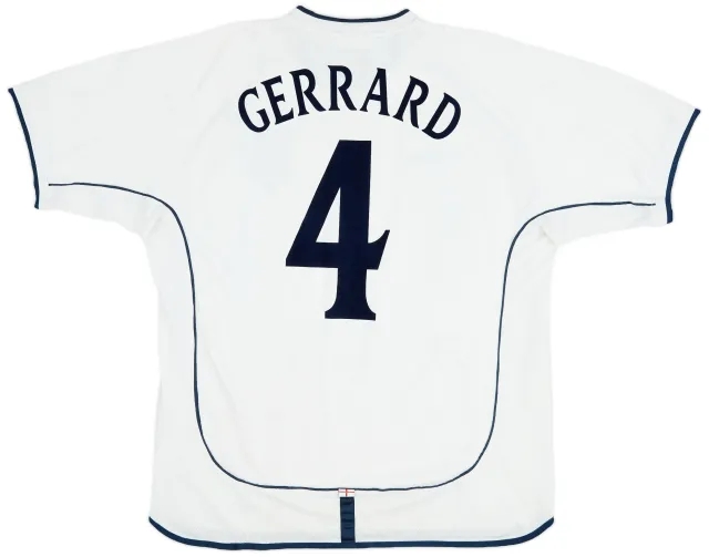 Umbro 2001-03 England Home Shirt Gerrard #4 - 7/10 - (XL)