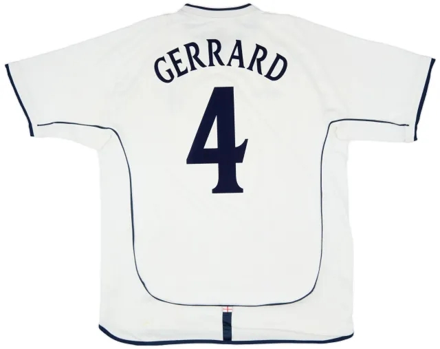 Umbro 2001-03 England Home Shirt Gerrard #4 - 5/10 - (XL)