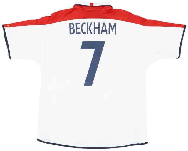 Umbro 2003-05 England Home Shirt Beckham #7 - 6/10 - (XXL)
