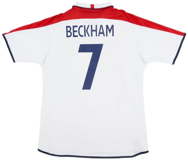 Umbro 2003-05 England Home Shirt Beckham #7 - 6/10 - (XL)