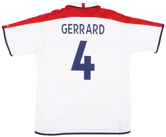 Umbro 2003-05 England Home Shirt Gerrard #4 - 6/10 - (XL)