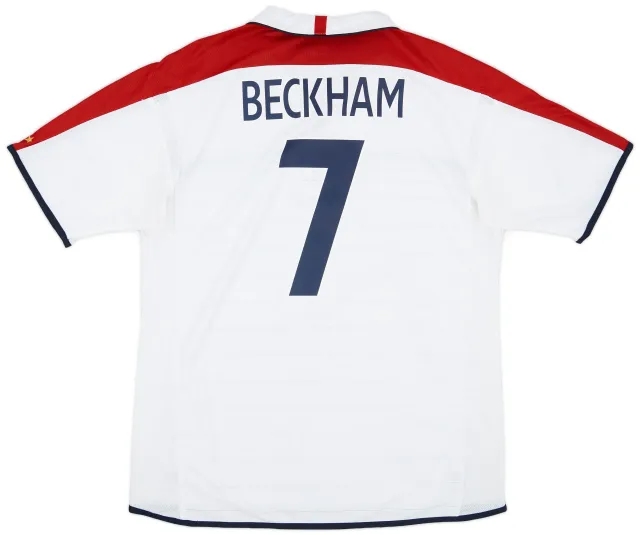 Umbro 2003-05 England Home Shirt Beckham #7 - 6/10 - (XXL)