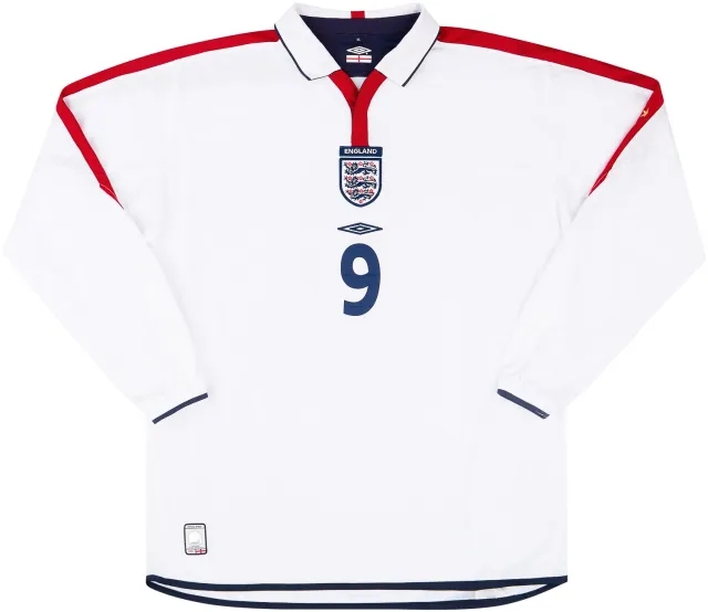 Umbro 2004-05 England U-19 Match Issue Home L/S Shirt #9 (Fryatt)