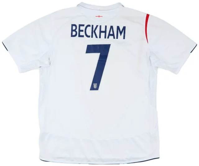 Umbro 2005-07 England Home Shirt Beckham #7 - 6/10 - (XL)