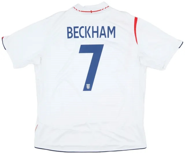 Umbro 2005-07 England Home Shirt Beckham #7 - 7/10 - (XXL)