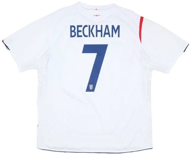 Umbro 2005-07 England Home Shirt Beckham #7 - 7/10 - (XXL)
