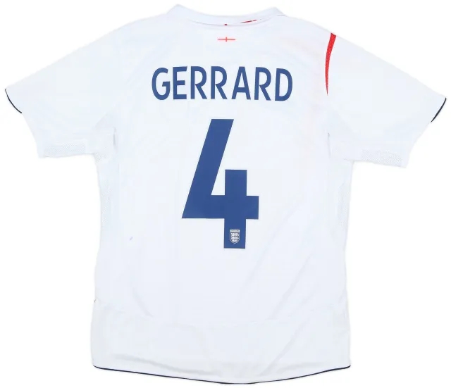 Umbro 2005-07 England Home Shirt Gerrard #4 - 8/10 - (M)