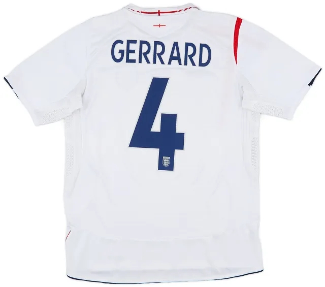 Umbro 2005-07 England Home Shirt Gerrard #4 - 5/10 - (L)