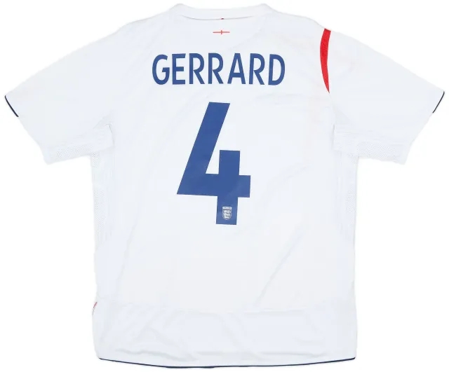 Umbro 2005-07 England Home Shirt Gerrard #4 - 6/10 - (L)